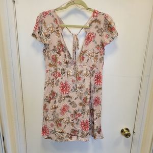 Floral Tie-Back Backless Mini Dress